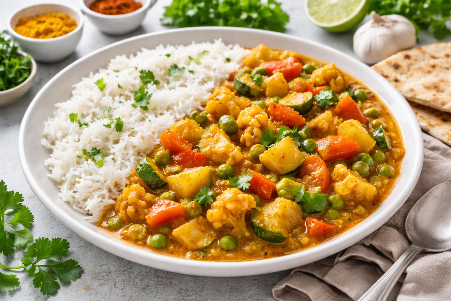 vegetable curry with rice