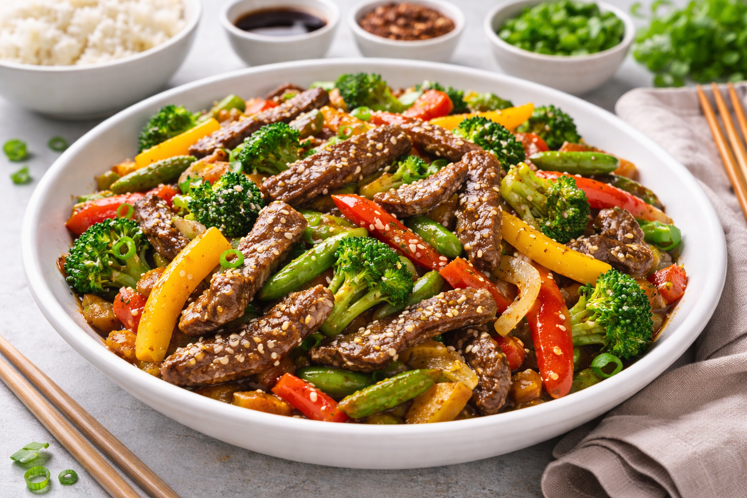 beef and vegetable stir fry
